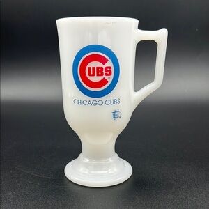 Vintage MLB Chicago Cubs IHOP Promo Milk Glass Footed Irish Coffee Mug